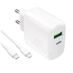Puro Daily Prolite 45w Usb-c/usb-a laadija koos Usb-c kaabliga