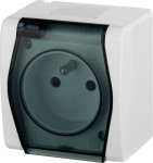 Hermes 2 pistikupesa single maandusega, Ip44, valge