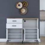 K&ouml;&ouml;gikapp Hanah Home JE206-3898, p&auml;hkel/valge melamiin, 120x45 cm