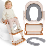 WC‑istme kate lapsele, astmelava, pehme istme kate, jalatoe alus valge‑kuldne Sun Baby