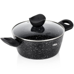 Kruus graniit klaasist kaanega GRANITICA 20 cm 22 l must Orion