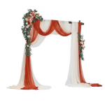 Pulmakaare lillede komplekt, kunstlilled ja kangad 1000x76 cm, oranž roosa valge