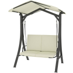 Holisud kiik reguleeritava katusega, 2-kohaline, UV30+, 150x120x182 cm, kreemjas