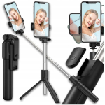 Selfie pulk (Selfie stick) Telefoni selfie-pulk Bluetooth puldiga, statiiviga, pikkus 1 m, Asmenukių lazda telefonui su Bluetooth nuotoliniu valdymu, trikojis, ilgis 1 m