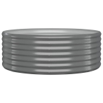 vidaXL aia taimekast, pulberv&auml;rvitud teras, 100 x 100 x 36 cm, hall