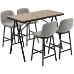 Baarilaud 4 tooliga, teras, 120x60x91 cm, 5 tk