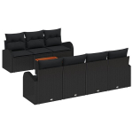 vidaXL Aia Diivanikomplekt padjaga 8 pcs Must pol&uuml;rotang
