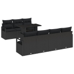 vidaXL Aia Diivanikomplekt ladustamisega padjaga 8 pcs Must pol&uuml;rotang