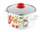Emailpott "juurviljad" 3l, 18cm klaaskaanega