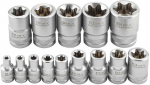 Rockforce E-torx E4-e24 14 tk. pistikupesad 1/4" 3/8" 1/2"