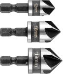 Puurikomplekt puidule ja metallile, 12-19mm, 3 tk.