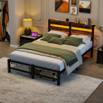 Metallist voodiraam, LED, USB, 120x200 cm, 1 tk