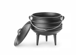 Hendi malmist pott 3 jalal koos kangi ja kaanega potjiekose jaoks, lahtisele tulele, potjie n&otilde;iapada, hollandi ahi, 6 l, l&auml;bim&otilde;&otilde;t 245 x (k) 280 mm, must