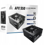 Toiteallikas Montech Toiteplokk APX550, 550W, 100-240V, 50/60Hz, 20+4 pin ATX, 80 PLUS White, aktiivne jahutus, 1 ventilaator