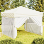 vidaXL kokkupandav peotelk seintega, kreemjas, 3 x 3 m, Kreminė