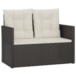 vidaXL aiapink patjadega, must, 105 cm, pol&uuml;rotang