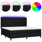 vidaXL kontinentaalvoodi madratsiga ja LED, must, 200x200 cm, kangas
