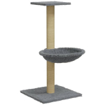 vidaXL kassimaja sisalk&ouml;itega kraapimispostiga, helehall, 74 cm