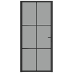 vidaXL siseuks, 93x201,5 cm, must, ESG-klaas ja alumiinium
