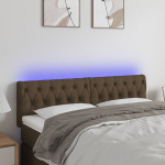 vidaXL LED-voodipeats, tumepruun, 160x7x78/88 cm, kangas