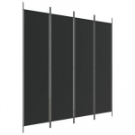 vidaXL 4 paneeliga sirm, must, 200 x 200 cm, kangas