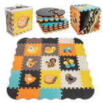 Vahtplastist puslematt / m&auml;nguaed lastele 25tk. v&auml;rvilised loomad 114cm x 114cm x 1cm