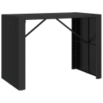 vidaXL aialaud klaasplaadiga, must, 145x80x110 cm, pol&uuml;rotang