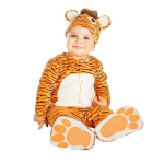 Baby tiger costume with pacifier - White - Polyester - From 3 years old