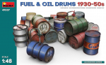 Liimitav mudel MiniArt 49007 Fuel & Oil Drums 1930-50s 1/48