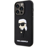 Karl Lagerfeld KLHCP14L3DRKINK iPhone 14 Pro 6,1 musta/mustan v&auml;rinen kuori Rubber Ikonik 3D