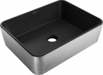 Valamu Mexen Catia 48 cm, Must matt/H&otilde;bedased jooned