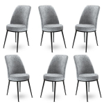 6 tooli komplekt Asir Dexa, hall/must