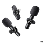 Remax K10 &uuml;ks-kaks juhtmevaba mikrofoni (Type-C), must