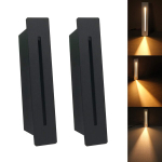 LED s&uuml;vistatav trepivalgusti astmevalgusti 220 V sisenurga seinalambid astmete kaunistuslamp esiku trepivalgustiga, 2 tk, soe valge, must