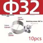 304 roostevabast terasest U-kujuline toruklamber, metallist klamber veetoru jaoks. , 16 mm (10 vnt.)