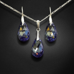 Naiste ehete komplekt &bdquo;Baroque (Tanzanite AB)&ldquo; koos Swarovski kristallidega