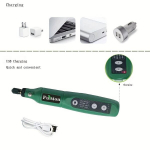 1tk Mini Juhtmeta P&ouml;&ouml;rlev T&ouml;&ouml;riist LED Valgusega, 5 Reguleeritavat Kiirust, USB Laetav Liitiumaku, Mitu Tarvikut, Ideaalne Isiklikele Projektidele, pilka
