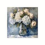 Tee-ise V&auml;rvimis Komplekt - Roosidega Vase &Otilde;limaal, 44.98cm x 44.98cm, Akr&uuml;&uuml;l L&otilde;uend Kunst Algajatele, T&auml;iuslik Kodusisustuseks ja Kingitusteks, Raamita.