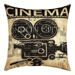 1tk Filmi Kino Padi Kate Vintage Retro Pruun Must Kaamera Padi Kaas Vanapaberistiil Klassikaline Filmipadi 45.72&times;45.72 Cm.