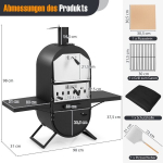 Costway V&auml;ljas pitsaahi/grill
