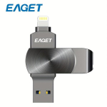 USB pulk EAGET 64GB MFI sertifikaadiga kahe liidesega USB 3.2 m&auml;lupulk, Pistoletas juodas