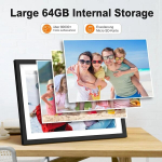 Frameo 10,1 tolline WiFi digitaalne pildiraam 1280 * 800 IPS HD Cloud nutikas digitaalne pildiraam 64 GB salvestusruumiga seinale kinnitatav