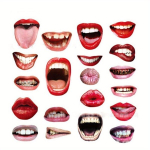 Fototarvik huuled, 20 tk, Funny Mouth 20 dalių rinkinys