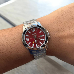Meeste k&auml;ekell Casio, punane sihverplaat TY53017