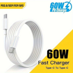 60W3A Type-C Andmesidekaabel, Kiire Laadimine, 100 CM/3.3 Jala USB-C Kaabel, Balta 1m / 3,3ft