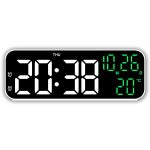 1tk Lauaarvuti &Auml;ratuskell, Digitaalne Temperatuur Niiskus Kalender., Baltas apvalkalas Baltas + žalia &scaron;viesa