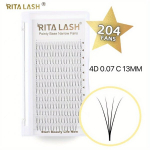 4D 0.07 204 Valet Ripsmed Kitsas Tipud Terav Tip Vol&uuml;&uuml;m Ripsmepikendused, 4D 0,07 C 13MM