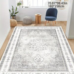Boho stiil Premium libisemisvastane vaip, hall muster, 71 * 99 colių / 180 * 250 cm
