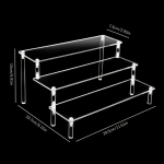 1tk, L&auml;bipaistev Kuvarialus Kujukeste jaoks, Akr&uuml;&uuml;lalus Kosmeetika ja Aksessuaaride Ladustamiseks., 29,49 cm 3 Sluoksniai
