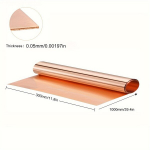 Vaskfoolium Rull - 99.9% Puhas Vaseplaat K&auml;sit&ouml;&ouml;ks, 1 vnt (0,05 mm x 300 mm x 1000 mm)